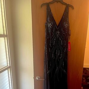 Elegant Navy Evening Gown